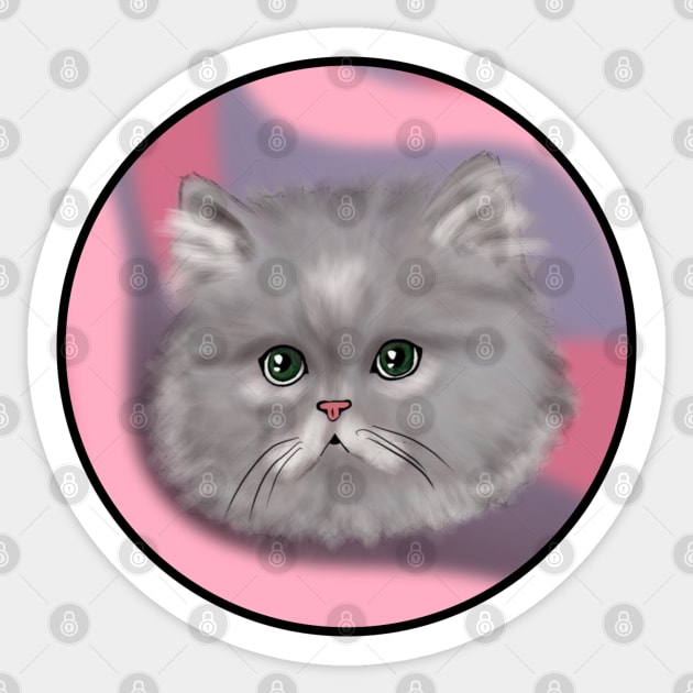 fluffy kitty Sticker by hgrasel